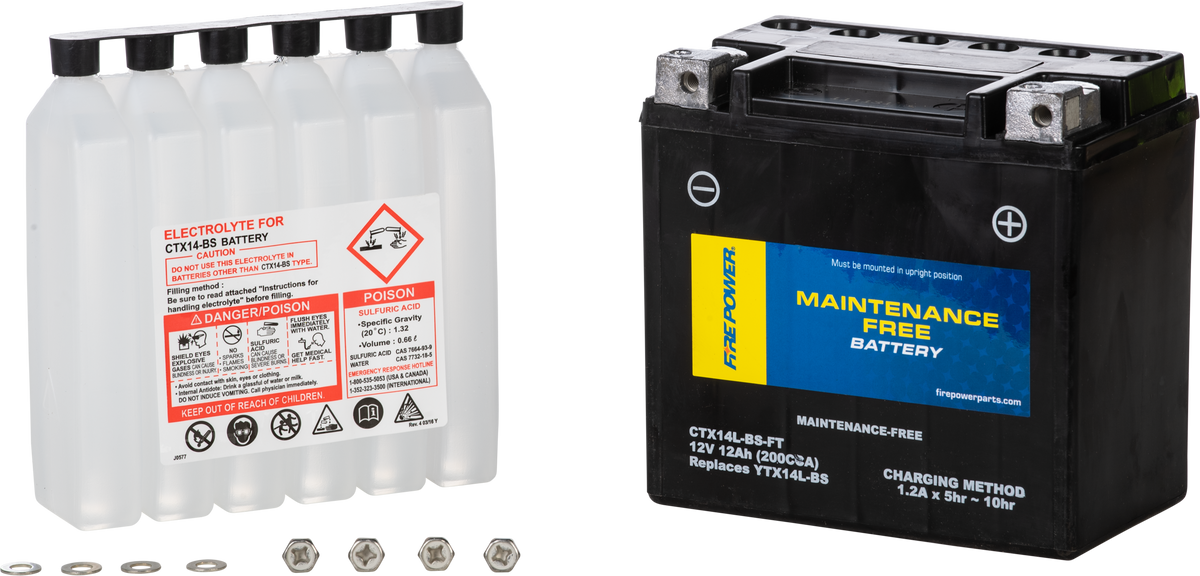 Battery Ctx14l-Bs-Ft Maintenance Free - 49-3033 - Fire Power