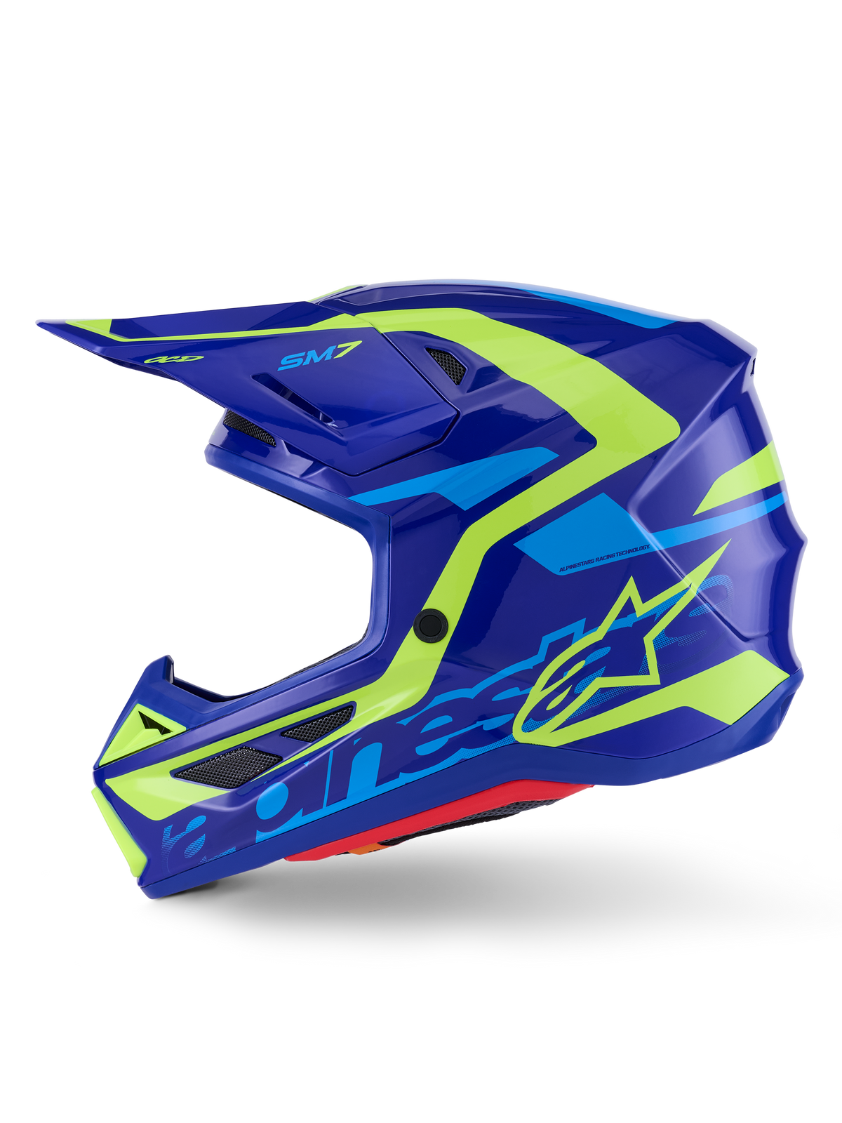 Sm7 Deed Helmet Blue/Ylw Fluo Glossy Md - 482-00192M - alpine star