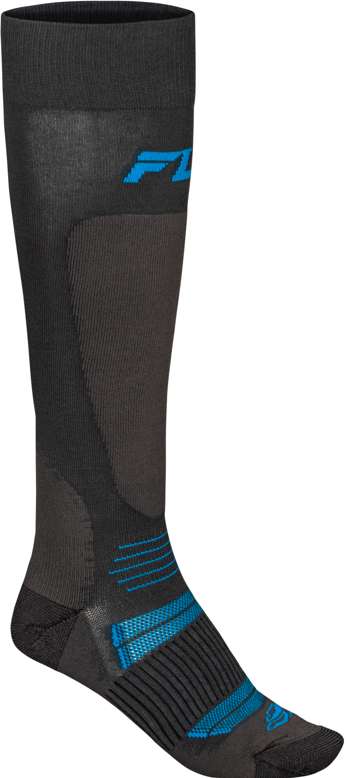 Snow Midweight Wool Sock Grey/Blue Lg/Xl - 350-0574L - Fly Racing