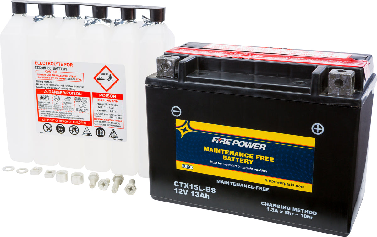 Battery Ctx15l-Bs Maintenance Free - 49-2276 - Fire Power