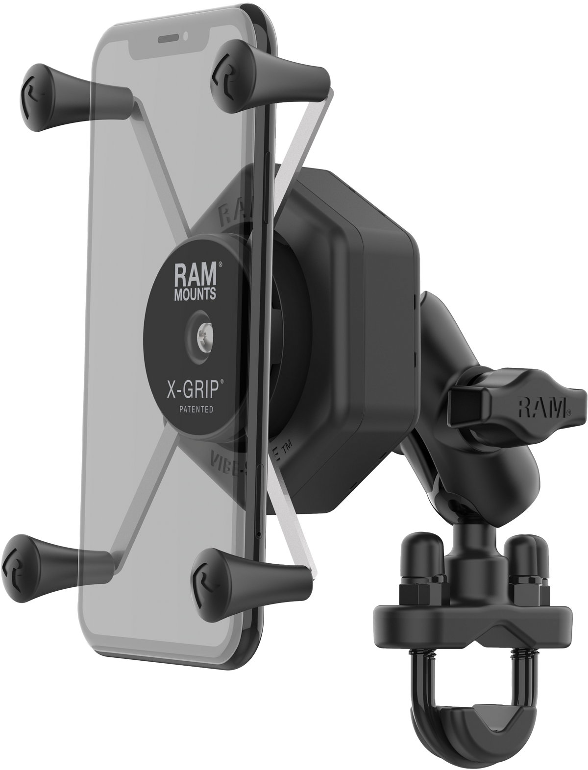 X-Grip Vibe-Safe L Phone Mount With U-Bolt Base Medium - 71-7070 - Ram