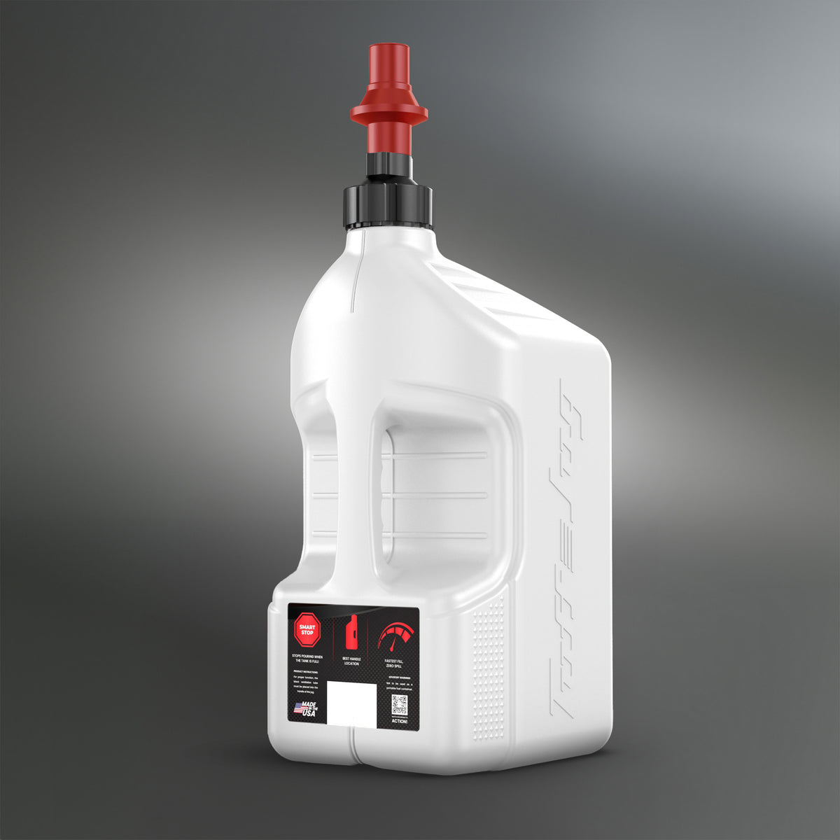 Utility Container White W/Red Cap 5gal - 28-1281 - Tuff Jug