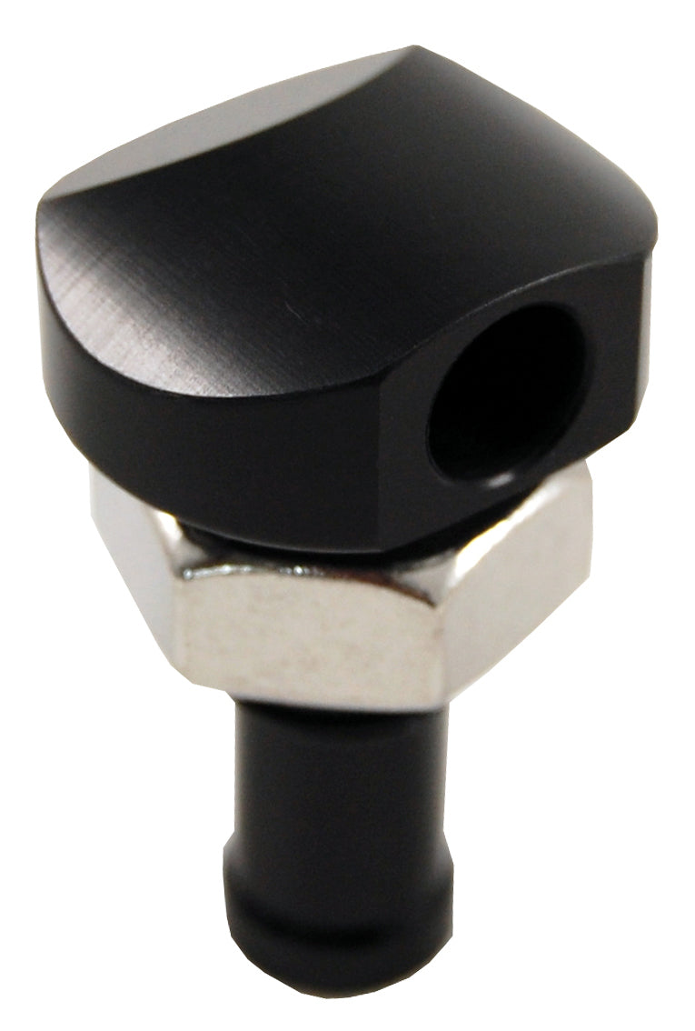 Billet Thru-Hull Water Fitting Black 3/8" 90 Deg. - 18-2070B - Blowsion