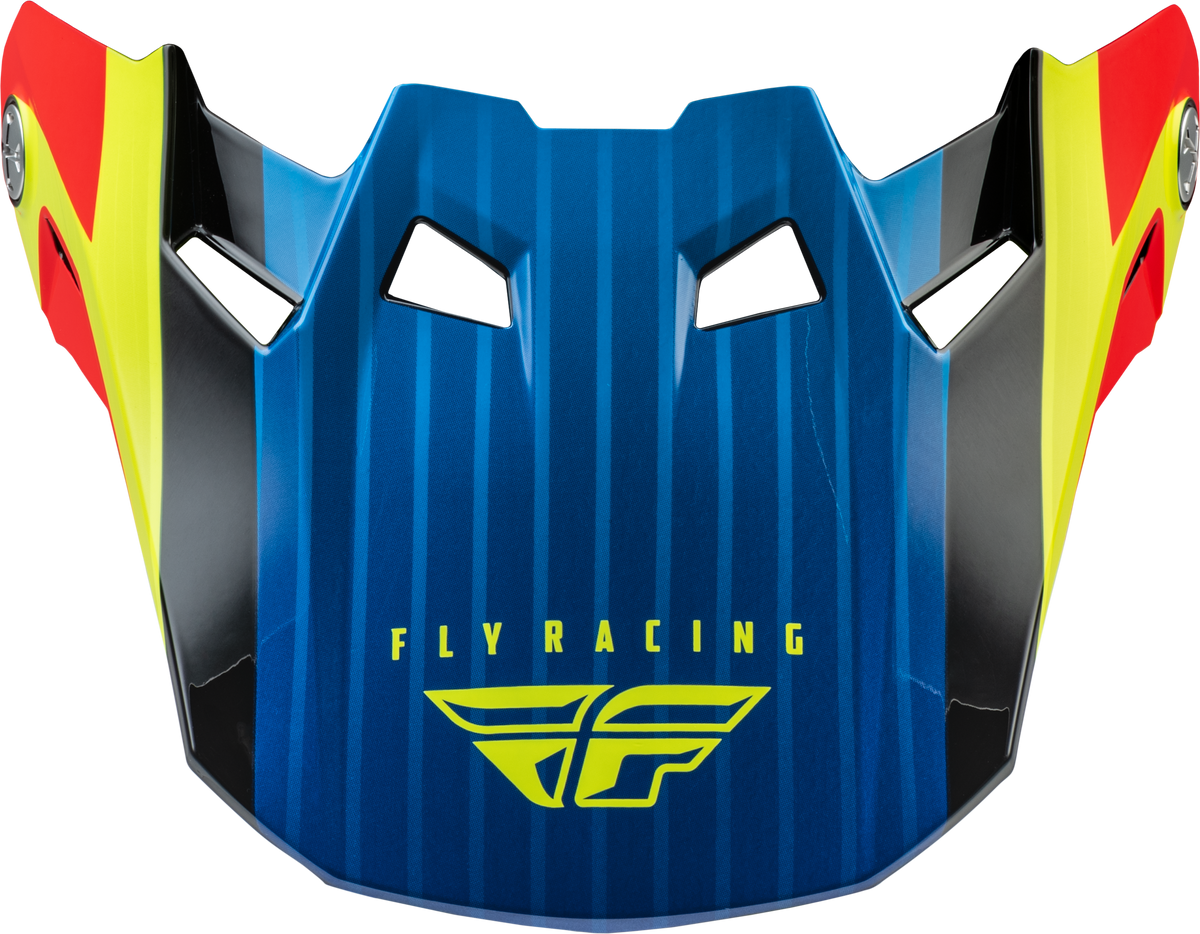 Formula Carbon Prime Visor Hi-Vis/Blue/Red Xl/2x - 73-47102L - Fly Racing
