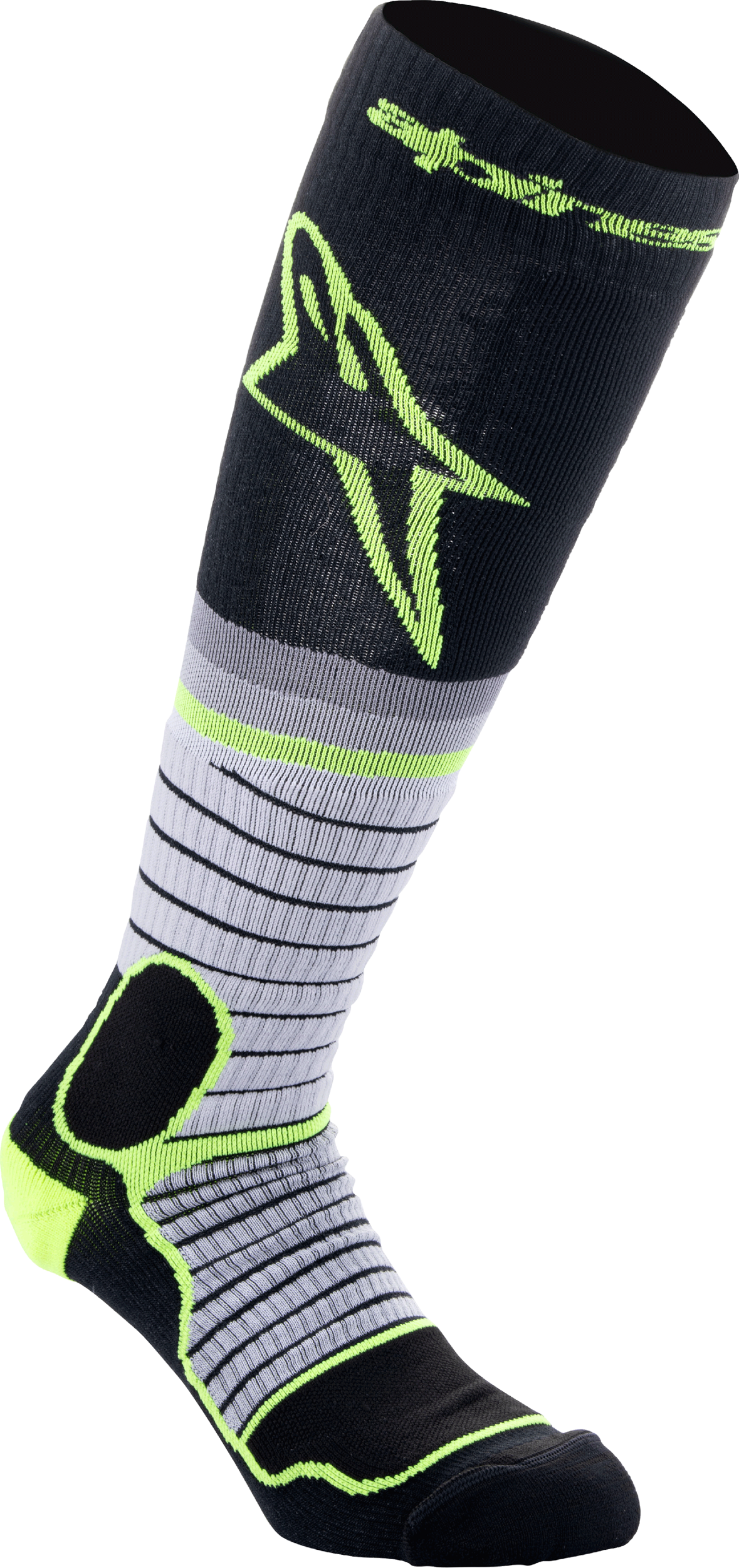 Mx Pro Socks Black/Grey/Ylw Fluo Md - 482-9926M - alpine star