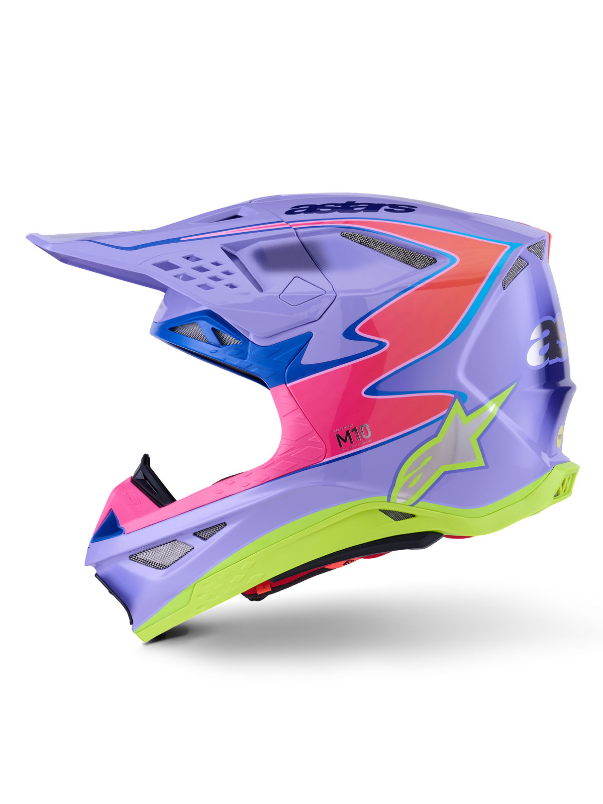 S-M10 Jett Lawrence R01 Helmet Purp/Pnk Fluo/Ylw Fluo Gls Xs - 482-00195XS - alpine star