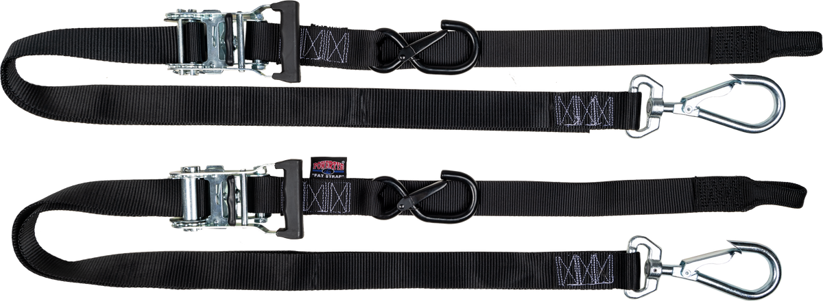 Tie-Down Rat Sec Hooks/Swivel 1.5"X6' Blk/Blk W/Storage Bag - 29-1199 - Powertye