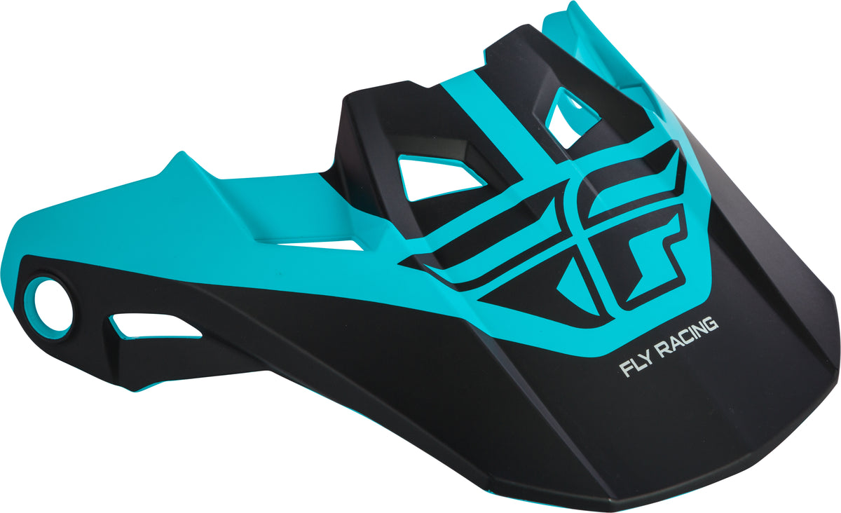Formula Visor Matte Black/Teal Xs-Sm - 73-47206S - Fly Racing