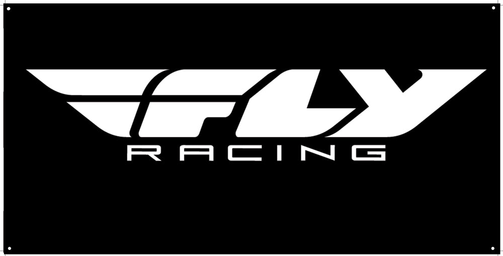 Racing Banner Black 3' X 6' - BANNER-FLY4 - Fly Racing