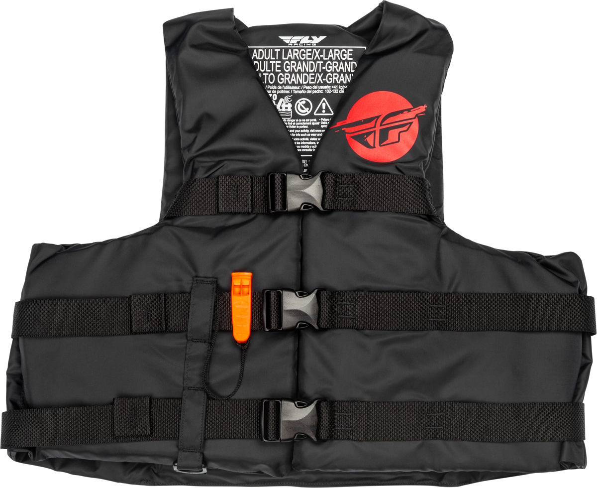 Nylon Flotation Vest Black/Red 2x - 221-304102X - Fly Racing