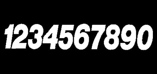 #0 5" White Super X Digits 3/Pk - 09-6040 - Dirt Digits