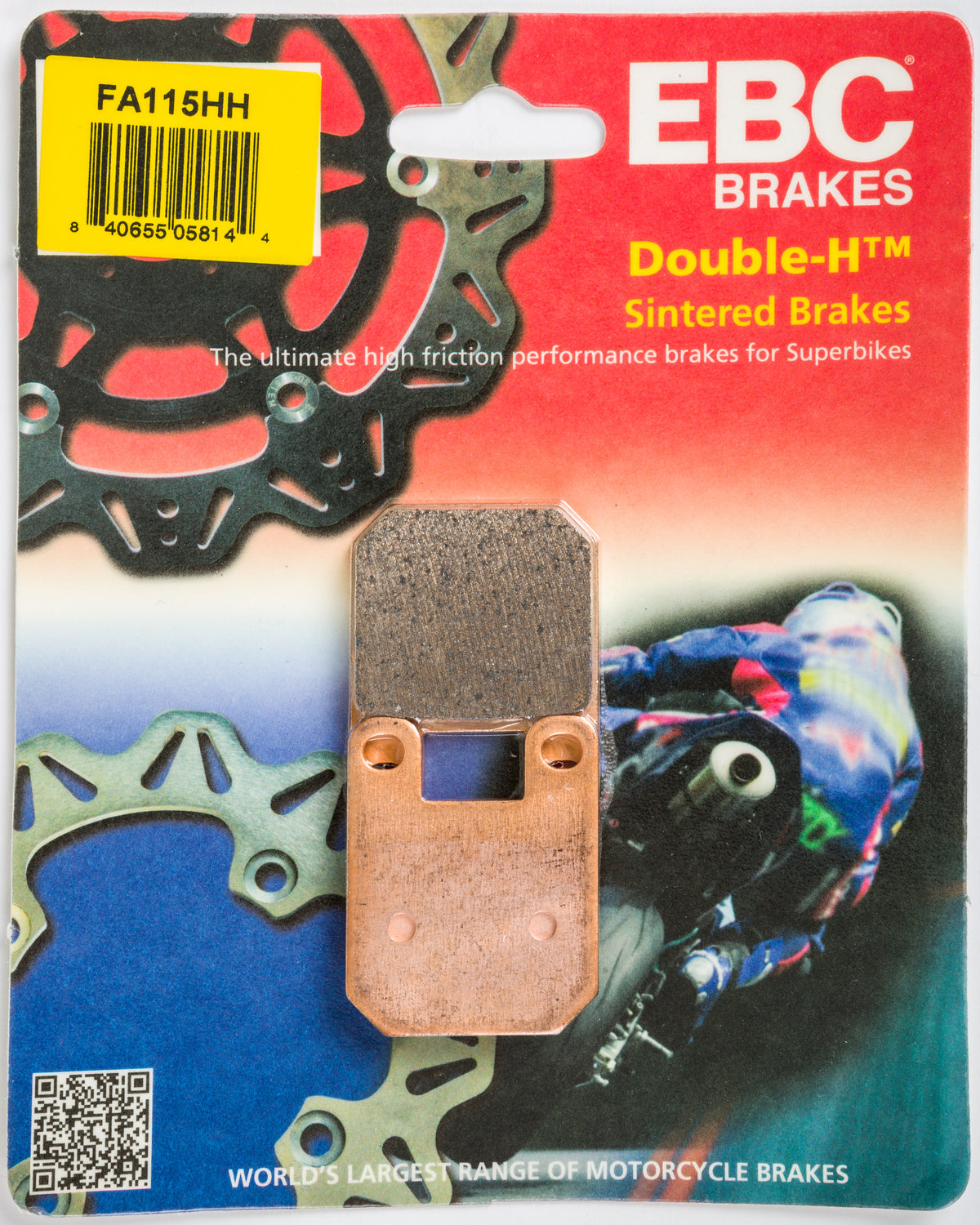 Brake Pads Fa115hh Double-H Sintered - 15-115HH - EBC Motorcycle Brakes