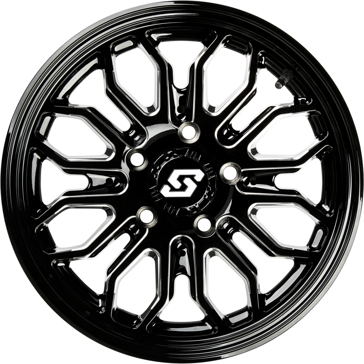 Onyx Wheel 12x7 4/156 +10mm Blk/Machined - 570-9144 - Sedona