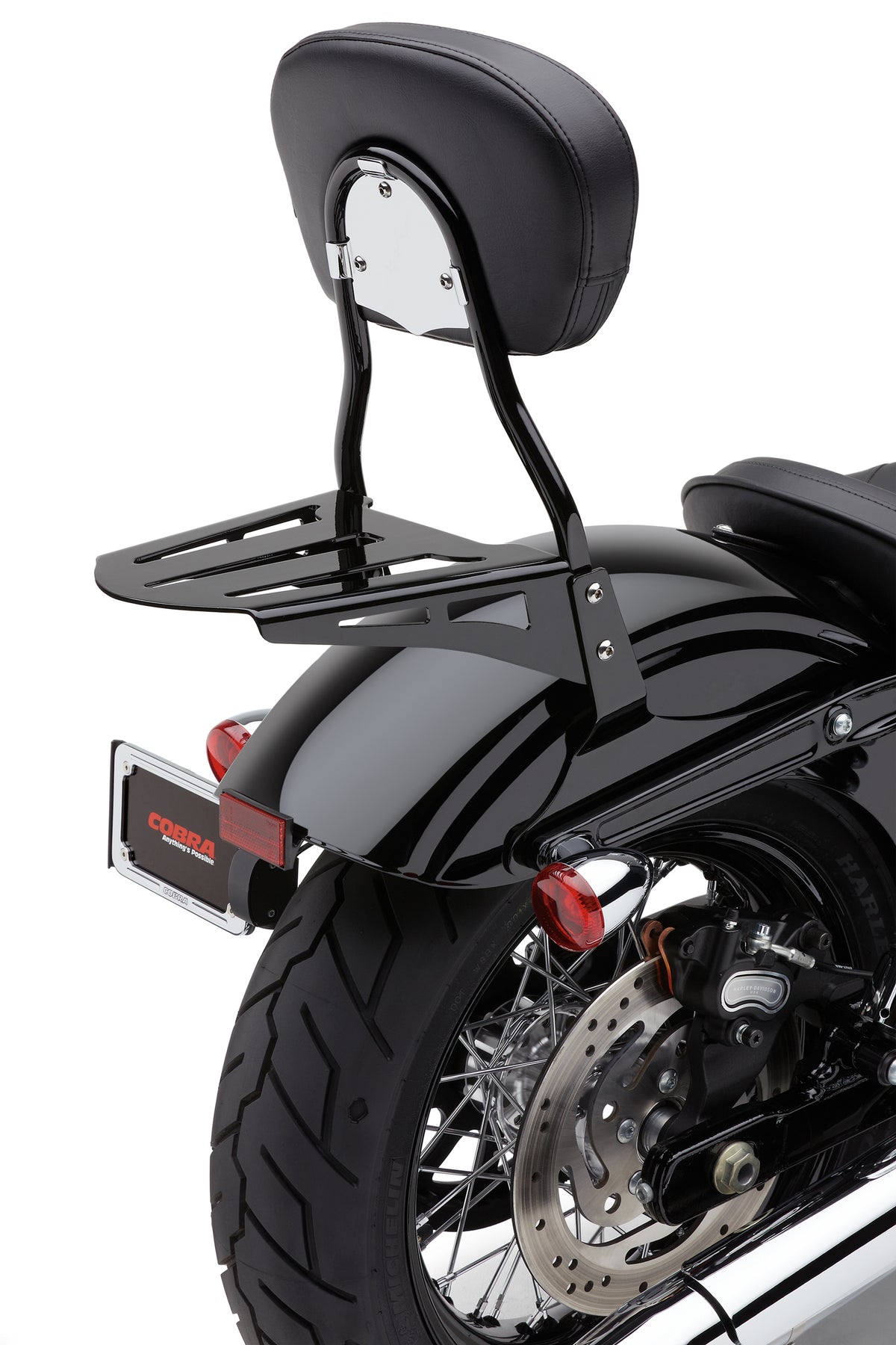 Sissy Bar Luggage Rack Formed Black Hon Yam - 82-97544 - Cobra