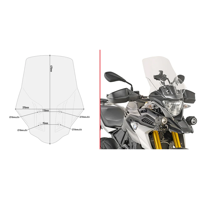 Windshield Specific Clear Bmw - 270-6642 - GIVI