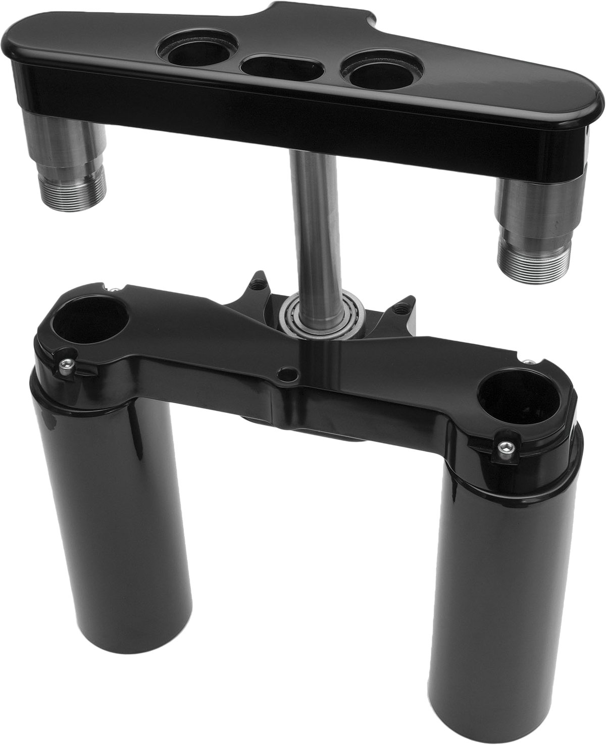 4 Deg Raked Tripple Trees 41mm Black Custom - 750-04208 - Hawg Halters Inc