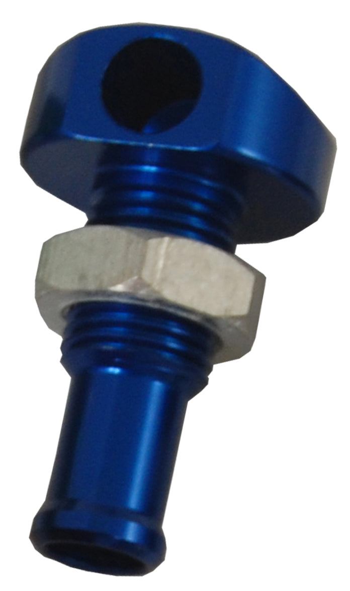 Billet Thru-Hull Water Fitting Blue 3/8" 90 Deg. - 18-2070BL - Blowsion