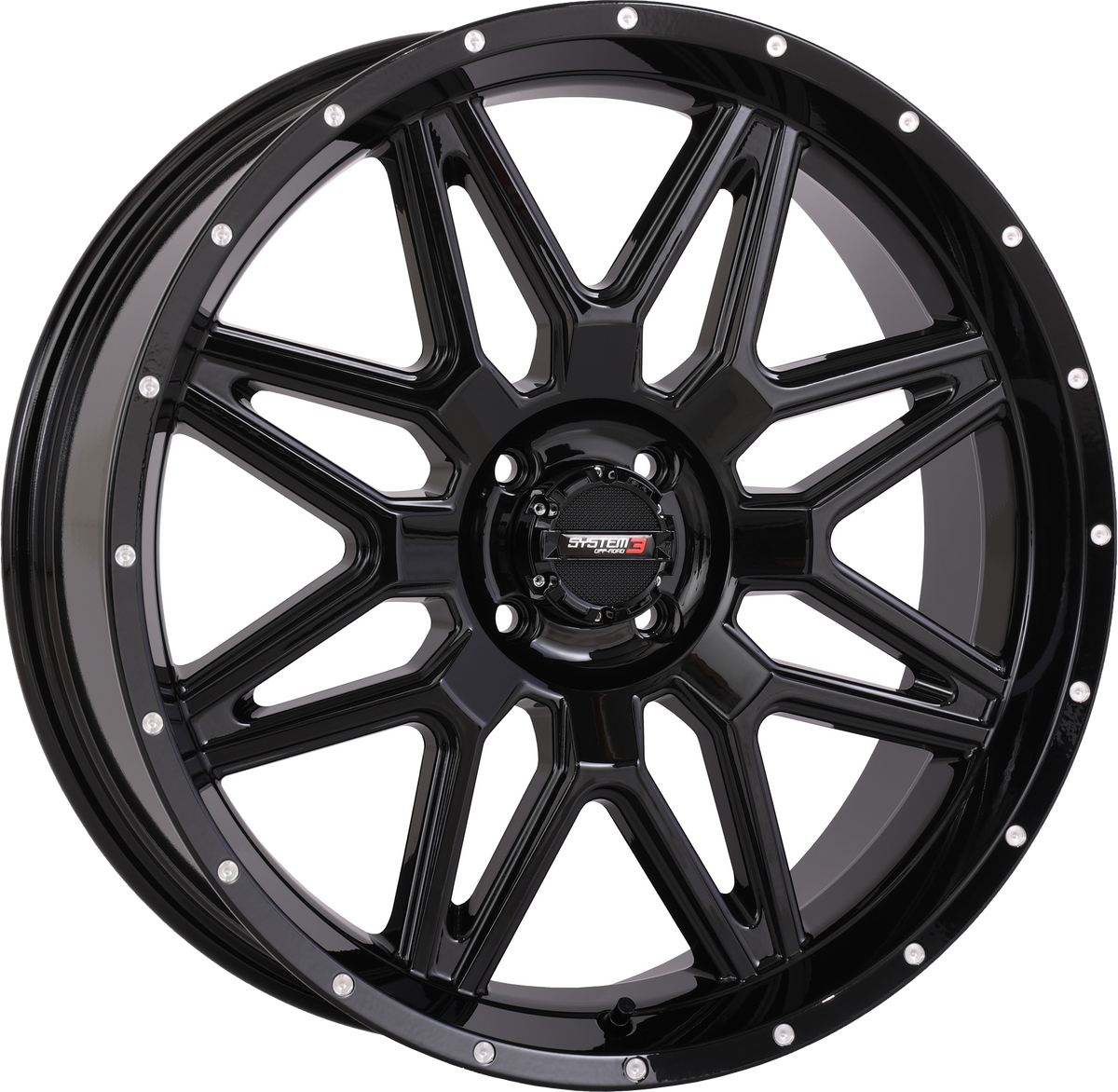St7 Wheel 20x7 4+3 (+10mm) 4/110 Gloss Black - 3-207110 - System 3
