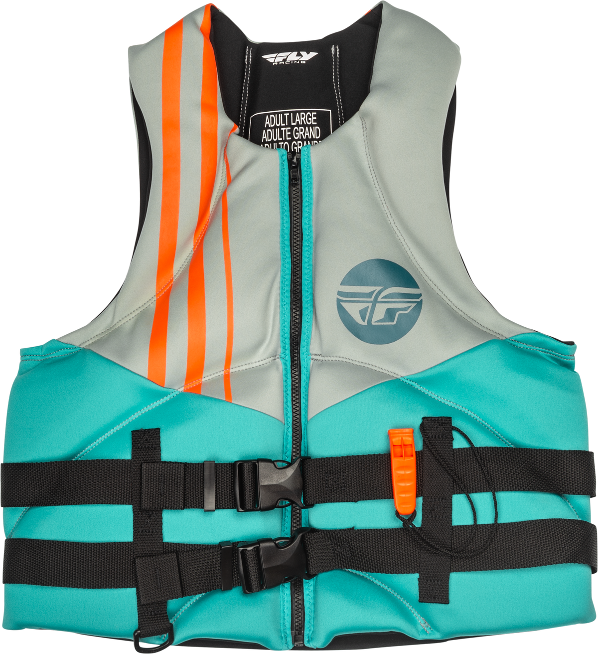 Neoprene Flotation Vest Teal/Grey/Orange 3x - 221-304033X - Fly Racing