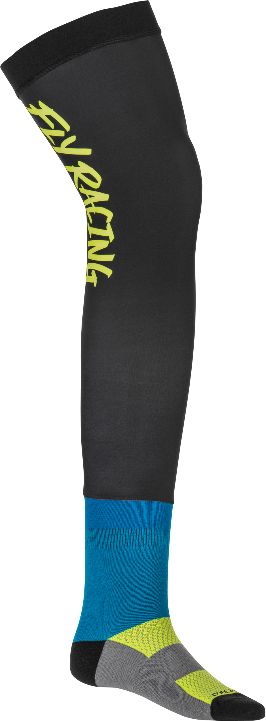 Knee Brace Socks Hi-Vis/Black/Blue Lg/Xl - 350-0448L - Fly Racing