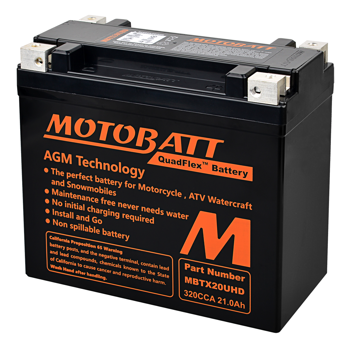 Battery Mbtx20u(Hd) Sealed Factory Activated - 491-1001 - Motobatt