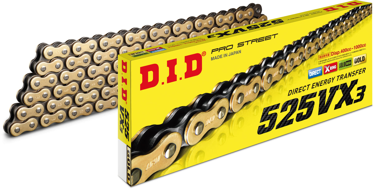 Chain 525vx3 130l Gold/Black - 690-11130G - D.I.D