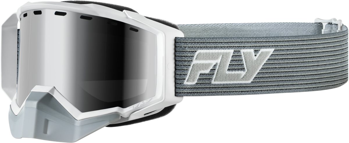 Zone Elite Sn Goggle Grey/Whte W/Blk Mirror Plrzd Smoke Lens - 37-4111 - Fly Racing