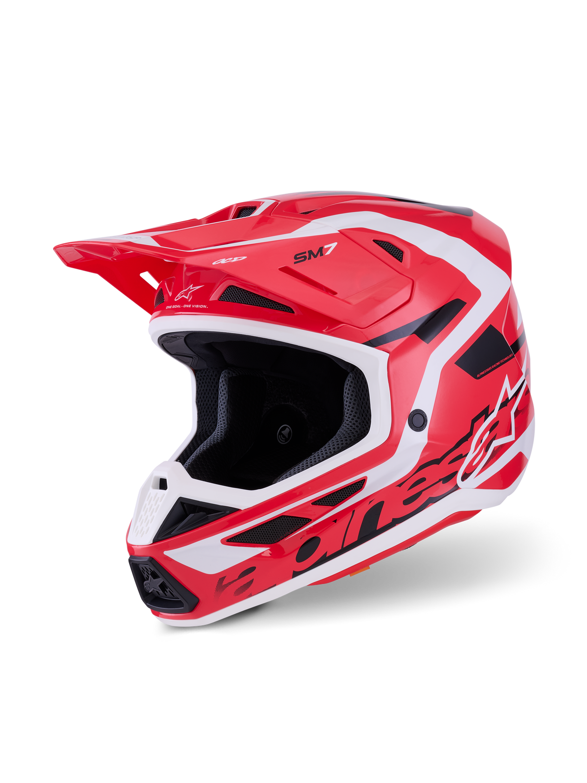 Sm7 Deed Helmet Red/Blk/Wht Glossy Xl - 482-00190X - alpine star