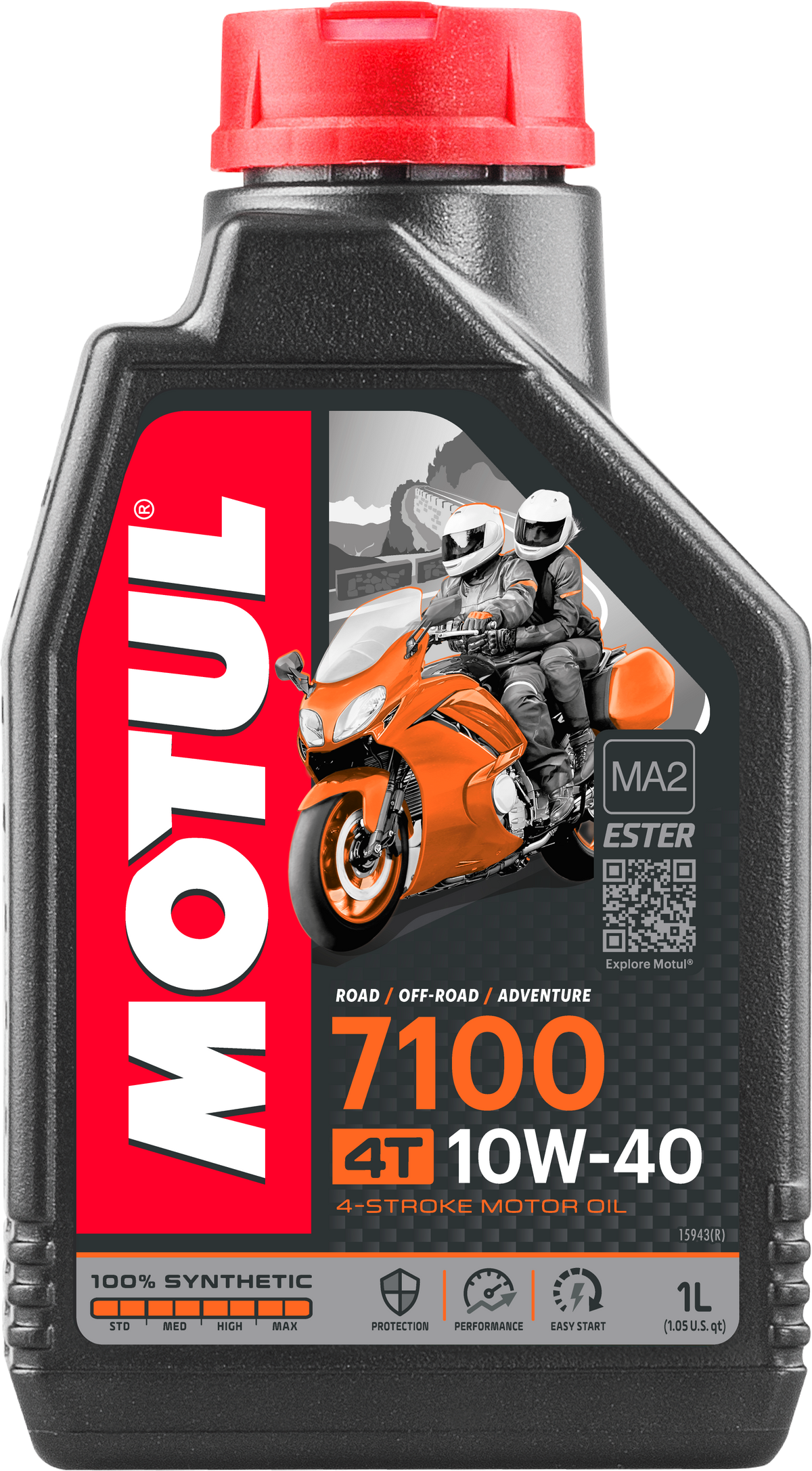 7100 Synthetic Oil 10w40 1l 12/Case - 82-2051 - Motul