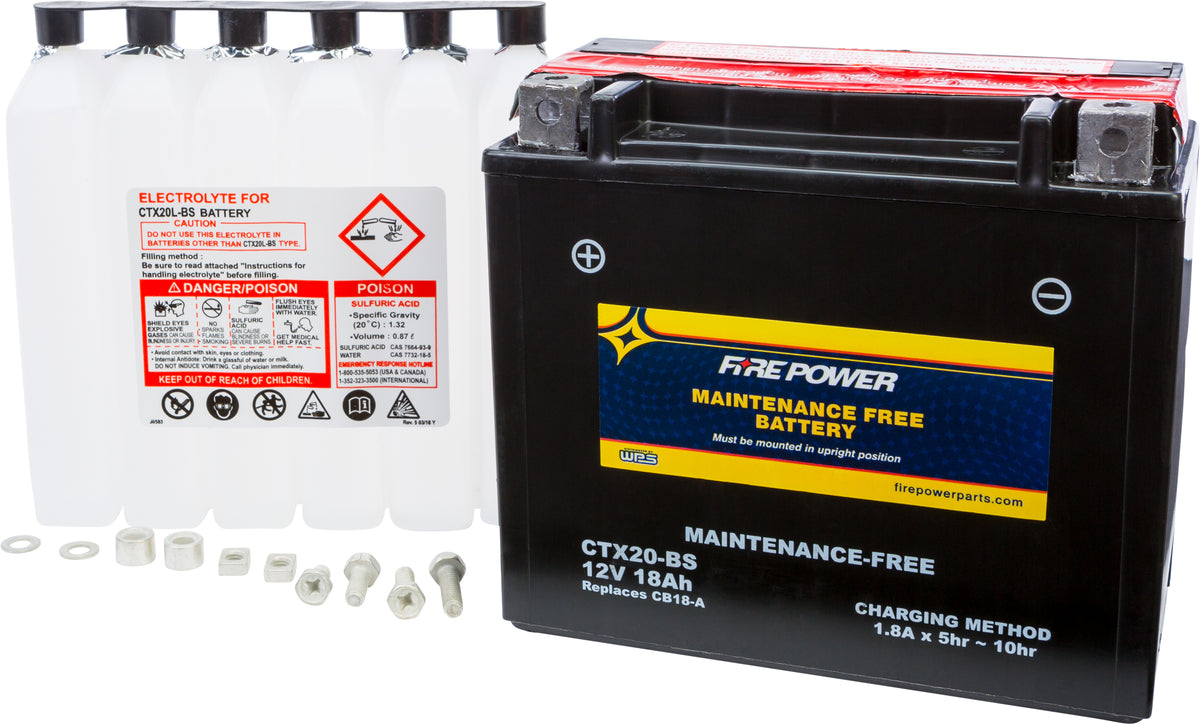 Battery Ctx20-Bs Maintenance Free - 49-2279 - Fire Power