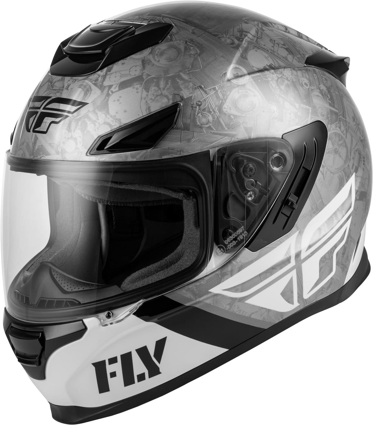 Sentinel Mech Helmet Black/White/Grey Xl - 73-8430X - Fly Racing
