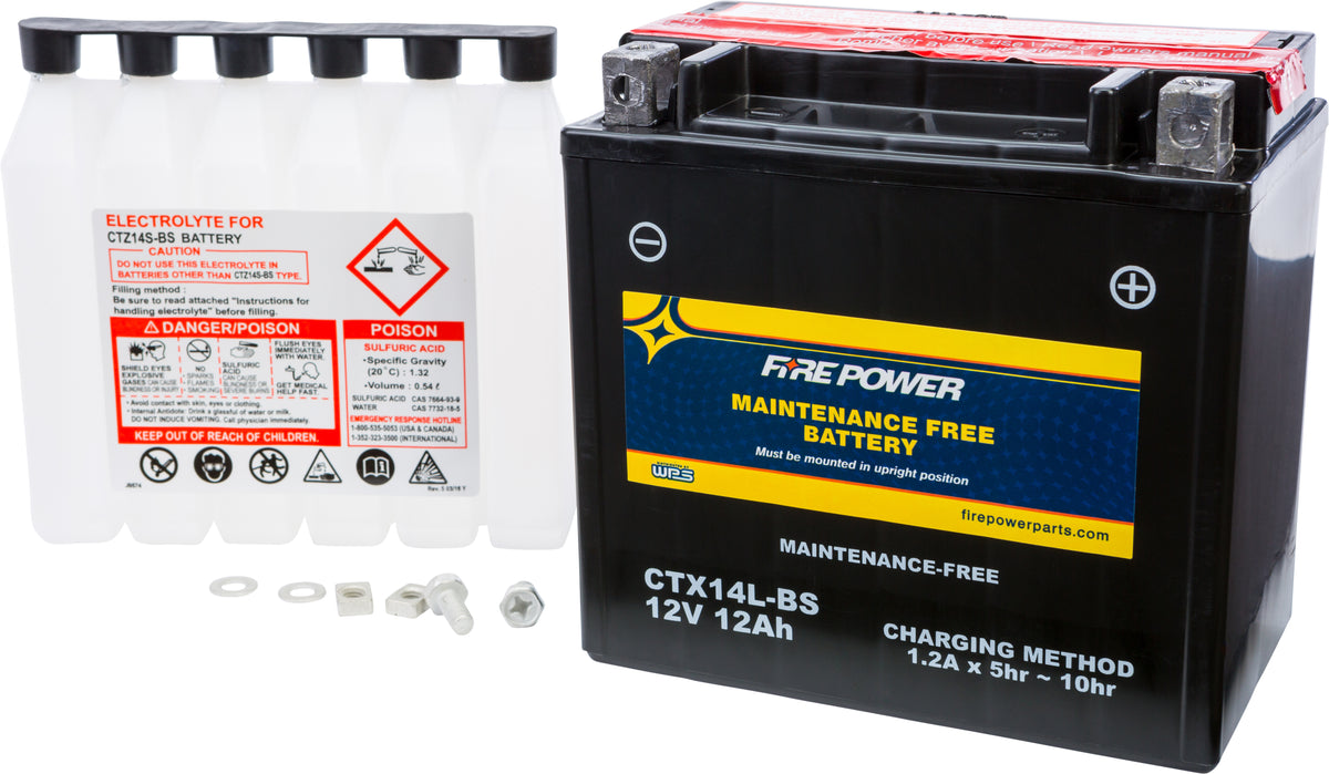 Battery Ctx14l-Bs Maintenance Free - 49-2272 - Fire Power