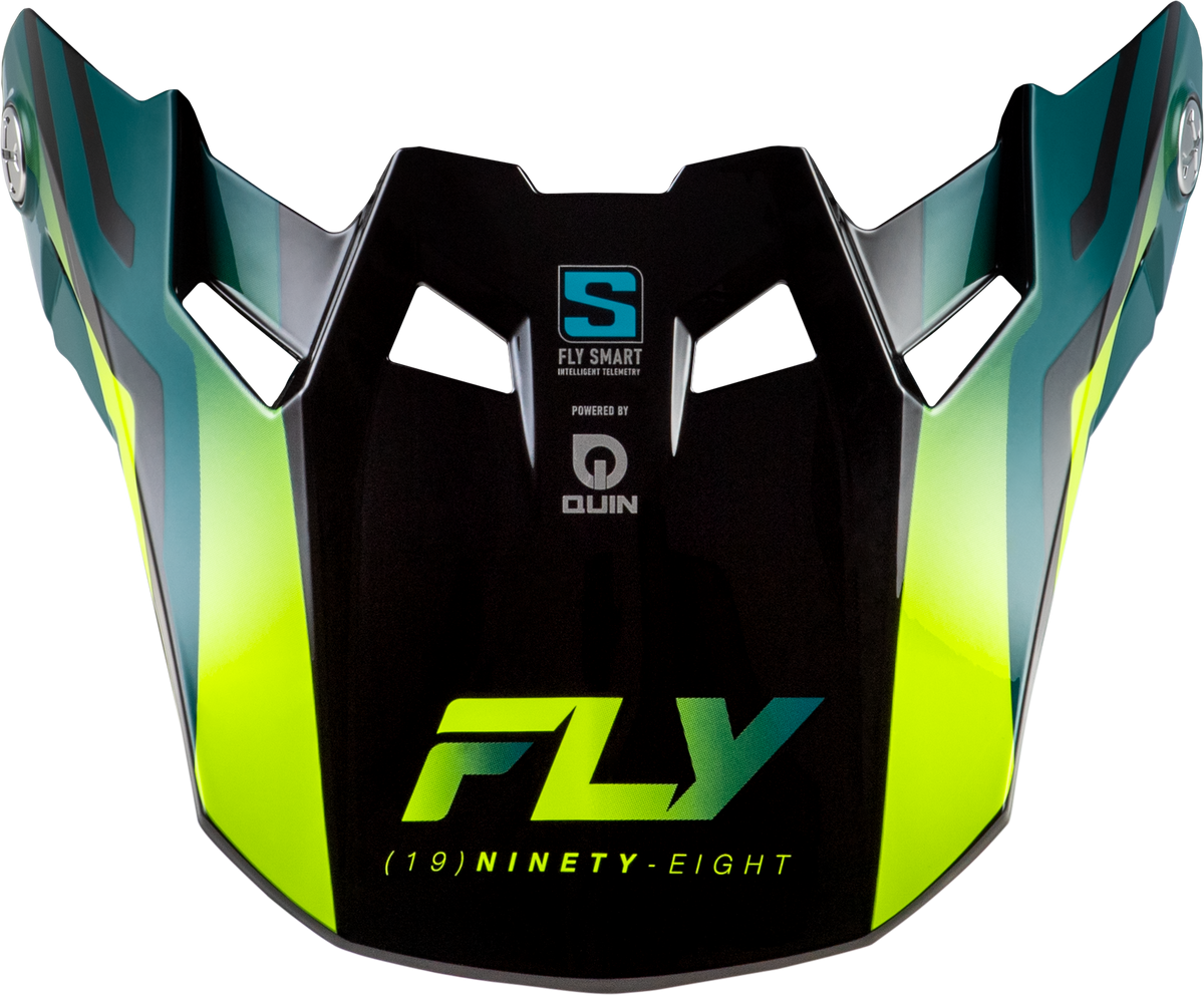 Formula S Carbon Byte Visor Black Carbon/Teal/Lime Md/Lg - 73-4453VM - Fly Racing