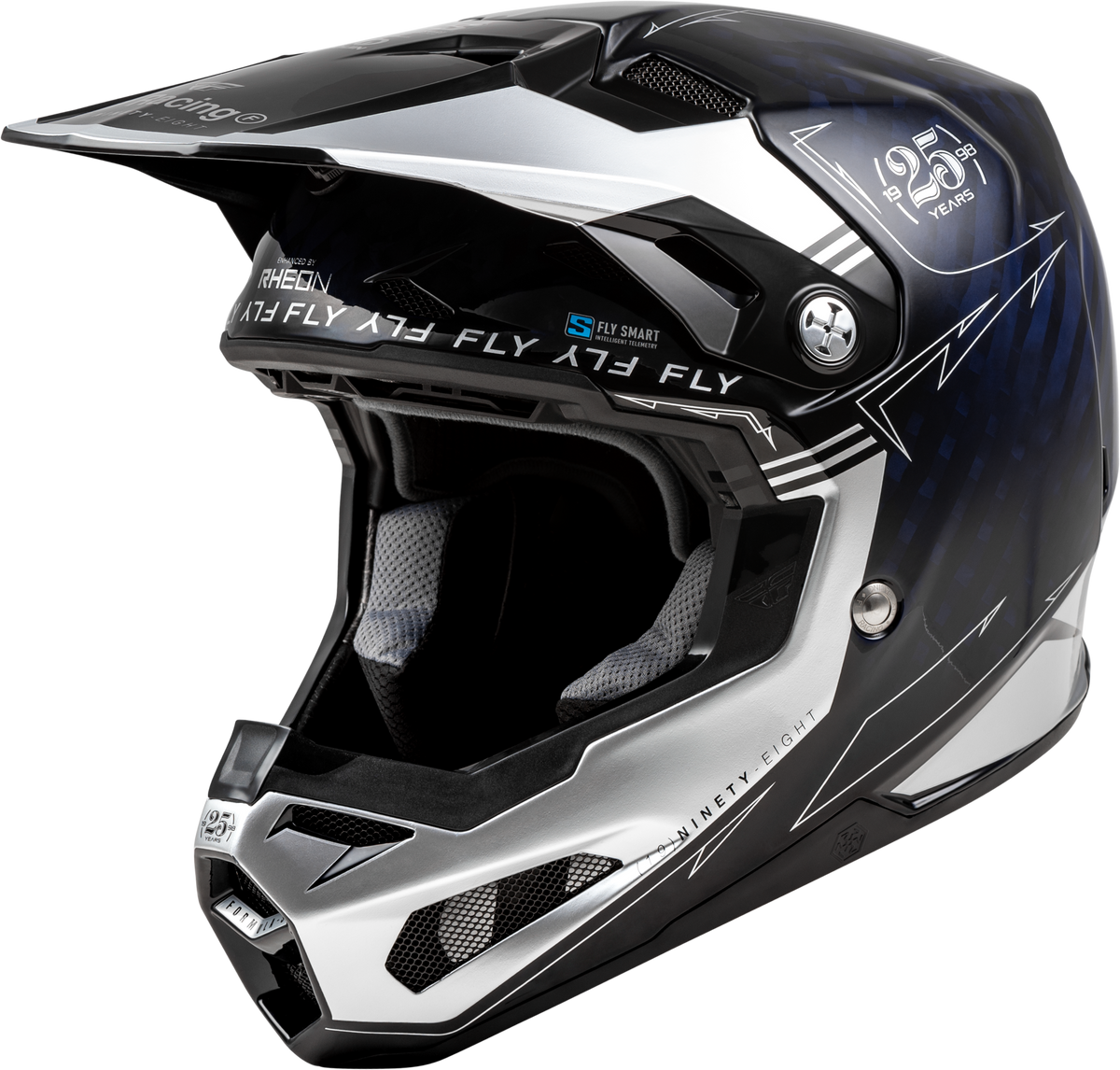 Formula S Carbon Legacy Helmet Blue Carbon/Silver Xs - 73-4448XS - Fly Racing